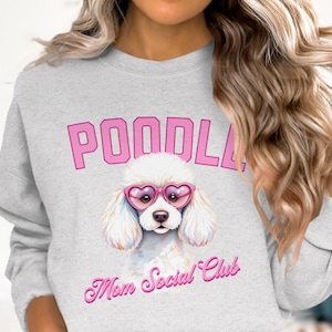 Fun Poodle Design with Heart-Shaped Sunglasses for Mom Social Club PNG Clipart - Perfect for T-shirts, Mugs,and DTF Transfers Commercial Use