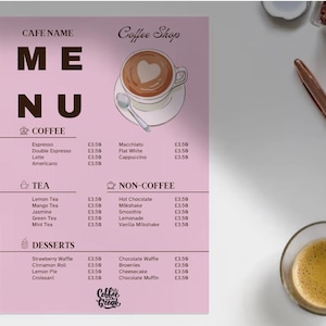 Custom Restaurant and Cafe Menu Design | Stylish, PDF for Restaurants, Coffee Shops & Bistros | Personalised Branding for Your Business
