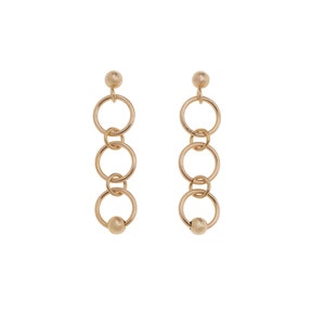 Handmade gold earrings, Silver loop Earrings, Ear hoops, 14K gold infinity hoops, hoop earrings, gold dainty chain earrings, loop chain