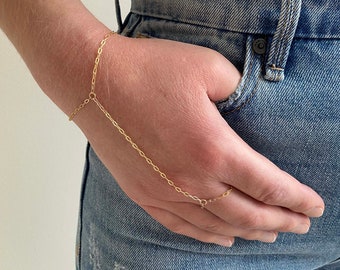 Hand chain, gold bracelet and ring, gold chain, chain, bracelet and ring, handchain, finger chain, gold hand chain, gold, 14K Gold Filled