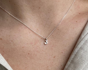 【SANKUANZ】SILVER J PENDANT NECKLACE 925 Silver Monogram, CZ SJ-JS Letter Monogram Pendant
