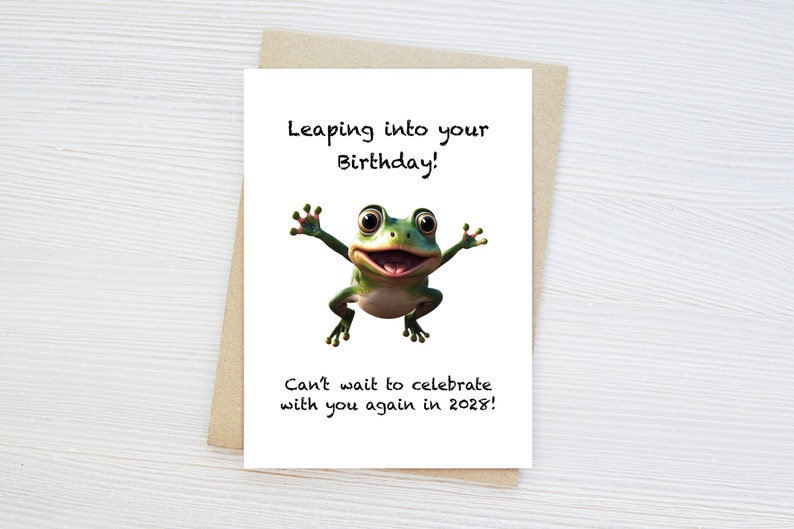 Leap Year Birthday Card 2024 Etsy