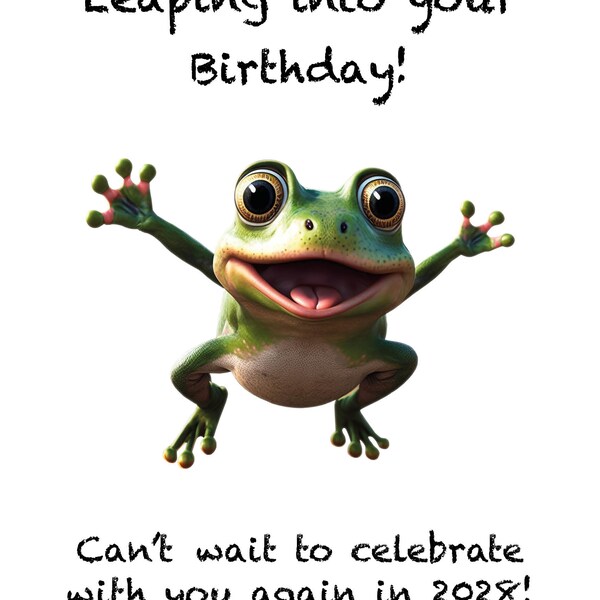 Funny Leap Year Birthday Card Etsy
