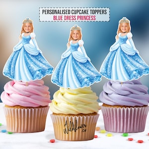 open lace back dress Princess Tiana Cupcake Toppers  Birthday Decorations  Centerpieces Cutouts