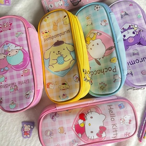 Sanrio Schreibwaren Stiftemäppchen, niedliches Federmäppchen Makeup Case Niedliche Schminktasche Kawaii Reißverschluss Kawaii Geschenk, Kawaii Schreibwaren für Studenten