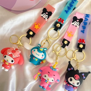 Kawaii Schlüsselanhänger Mystery Box, Überraschungsgeschenke Kuromi Schlüsselanhänger, Kawaii Boba Schlüsselanhänger, Kawaii Sanrio Plüsch Schlüsselanhänger, Kawaii süße Schlüsselringe