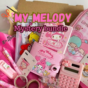 Scatola misteriosa kawaii a sorpresa per compleanno, set di cancelleria carino, regali per bambini, regali carini per lei / Scatola a sorpresa per compleanno, pacchetto kawaii My Melody