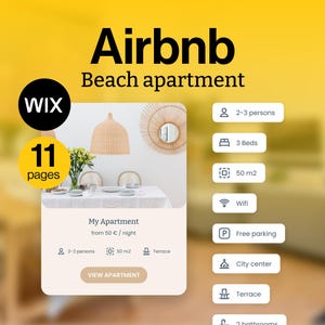 Airbnb Wix booking website design template for vacation rental