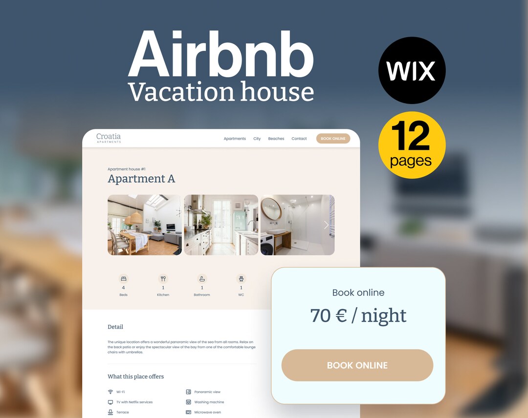 Wix Website Template Premium Airbnb Booking Theme Short Term Vacation Wix Website Template Premium Airbnb Booking Theme Short Term Vacation