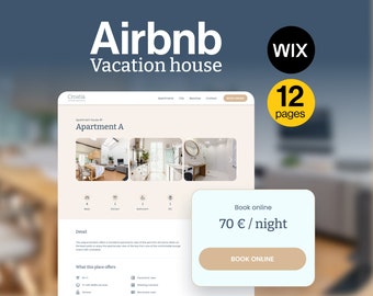 Wix Website Template, Premium Airbnb Booking Theme, Short Term Vacation Rental