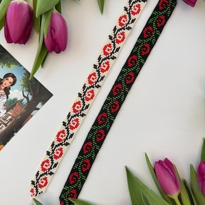 Ukrainskt traditionellt pärlhalsband | Fröpärlhalsband | Silyanka | Gerdan | Etniskt halsband | Krywylka |