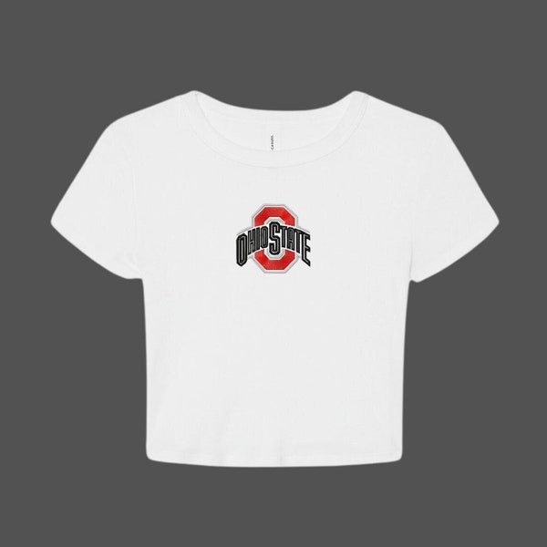 Embroidered Women's College Cropped Tee
