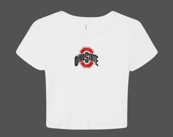 Embroidered Women's College Cropped Tee