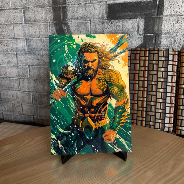 Jason Momoa Aquaman Poster Printed on Metal, Wall Decor, DC Comics, Superhero Art, Man Cave, Justice League Gift