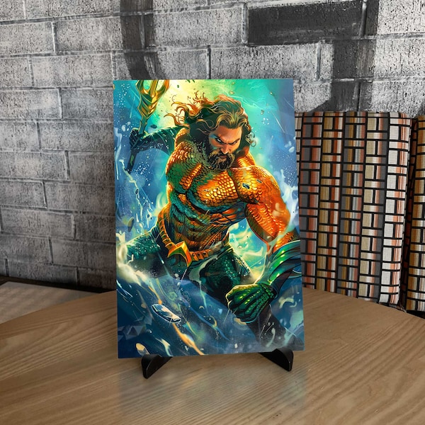 Aquaman Movie Poster Metal Print, Jason Momoa Art, DC Comics Wall Decor, Superhero Gift for Him, Ocean Art