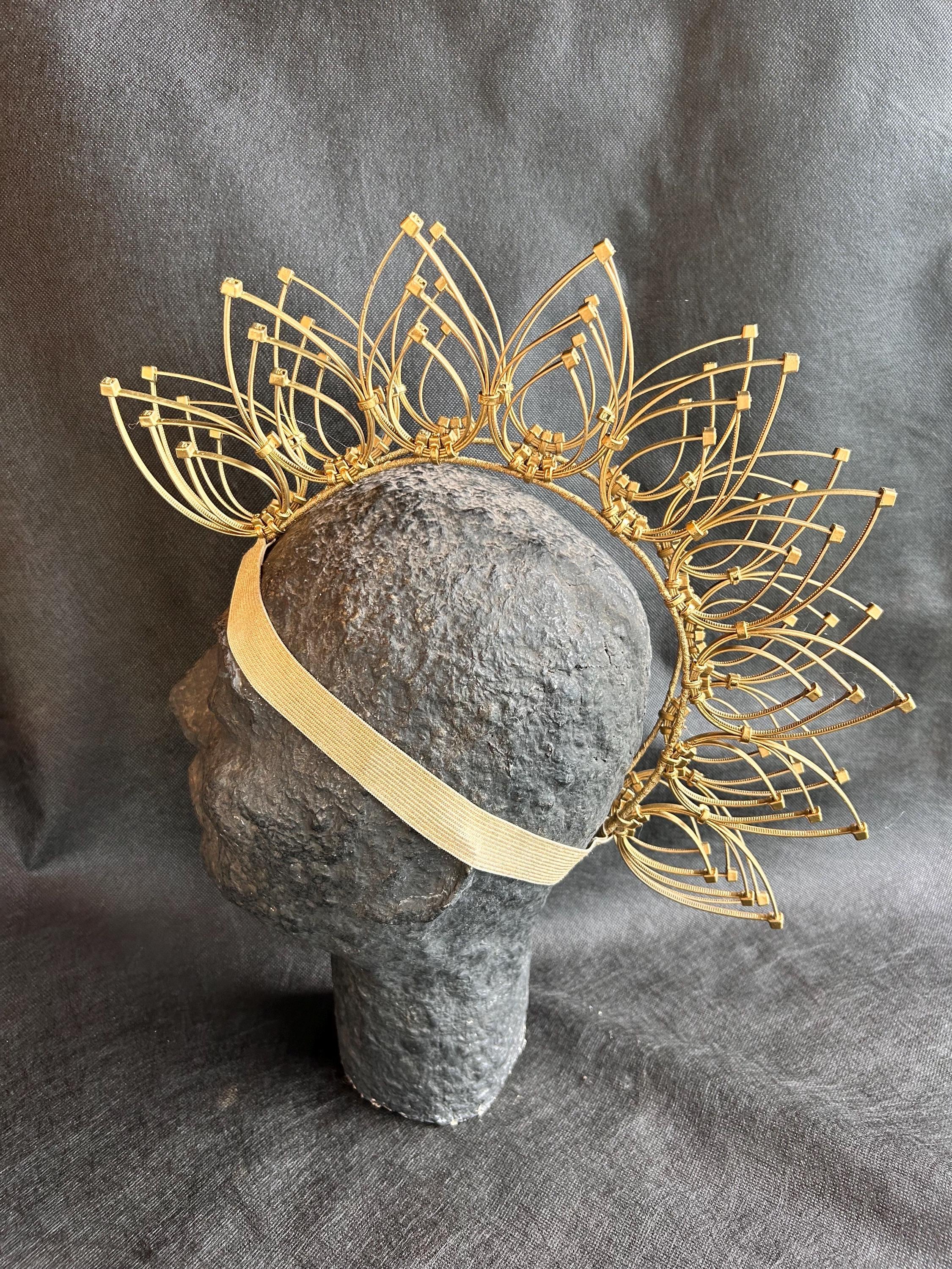 Handmade Crystal Tiara Crown Burning Man NWT Bridget Good Queen of Hearts Crown, Small Rose Crown W/ Red  main image 3