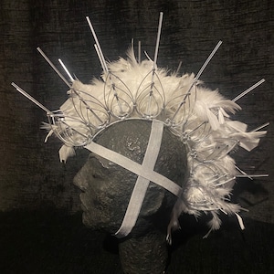 Ирокез Корона солнечных излучений, серебряный ирокез, фестивальный головной убор, Burning Man. Фестиваль Met Gala.