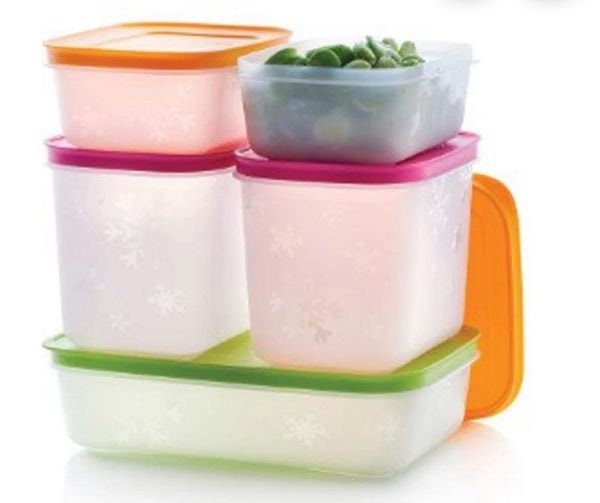 NEW Tupperware freezer mates ice tray aqua 1 tray + lid # 6013A no spills  footed