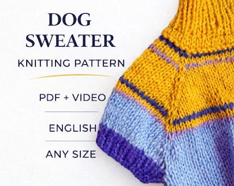 Dog Sweater Knitting Pattern: Beginner-Friendly PDF Tutorial (Small & Medium Dogs)