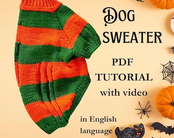 Dog Sweater Knitting Pattern PDF | Freddy-Style Halloween Jumper for Dogs