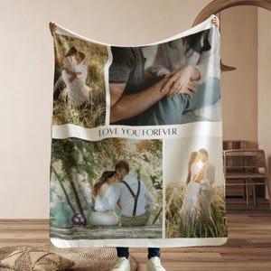 Custom Photo Blanket Personalized Photo Blanket Picture Collage Blanket Memory Family Love Keepsake Blanket Valentines Gift Birthday Wedding