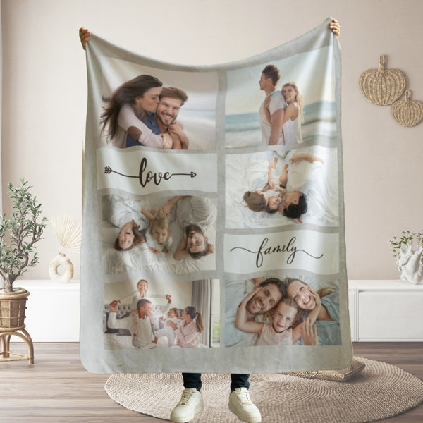 Custom Photo Collage Blanket Personalized Picture Blanket Customizable Photo Blanket Collage, Personalized Family Blanket Custom Gifts