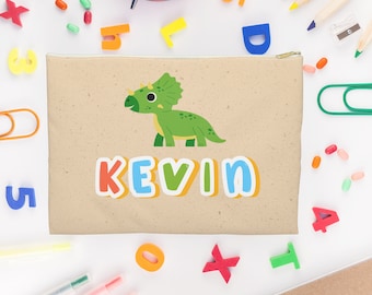 Custom Name Pencil Case For Kids, Preschool and Children School Supplies, Kids Birthday gifts favor bag Personalized canvas pouch bag