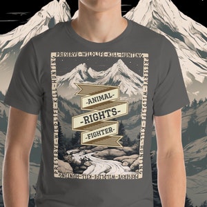 Animal Rights Vegan T-Shirt | Gift for Animal Lover | Ethically Made Tee | Anti Hunting Shirt | Hardcore Streetwear