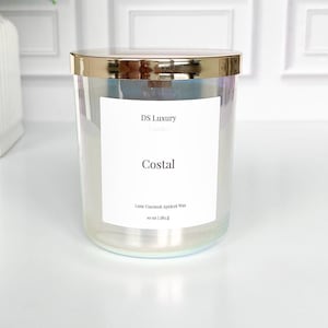 Costal Scented Candle – Clean Burning Coconut Candle | 10 oz Minimalist Candle | Clean Coastal Scent |