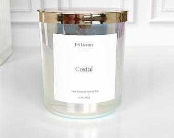 Vela aromática Coastal – Cera de coco y albaricoque, combustión limpia, 283 g (10 oz)