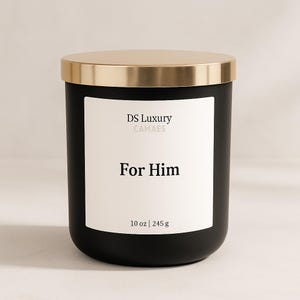 Masculine Scented Candle: Oud, Leather & Amber - 10 oz Wood Wick