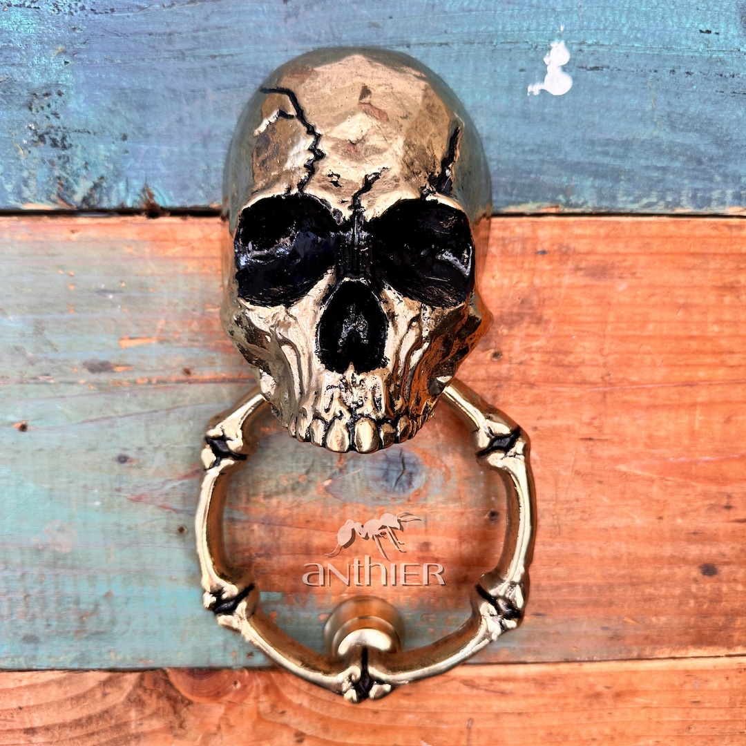 Brave and Mysterious: GOLD Skull Door Knocker, Door Knocker, Decorative ...