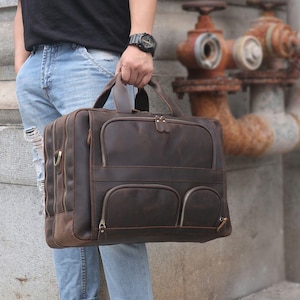 Personalized Leather Briefcase men,Brown Leather Briefcase Men Leather Briefcase 17.3Inch Laptop Bag, Leather bag, Gift for Him Shoulder Bag