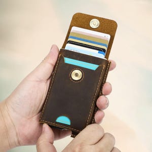 Porta-cartões de couro para homens Carteira Porta-moedas Porta-moedas Carteira de viagem Porta-passaporte Presente de aniversário personalizado para ele namorado Marido