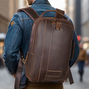 leather bag Vintage Leather Backpack, Brown Leather Backpack, Rucksack, Personalized Men Leather Backpack Hipster Backpack gifts for him her