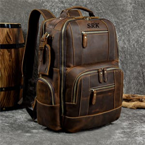 Ledertasche, Lederrucksack Herren, Lederrucksack, Laptoprucksack, Laptoptasche, Reisetasche, Bürorucksack, Bürotasche, Geschenke für Ihn