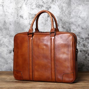 Sacoche en cuir pleine fleur pour ordinateur portable, sac messager pour homme, sac en cuir, sac à bandoulière, sac de bureau, sac à dos, cadeau personnalisé
