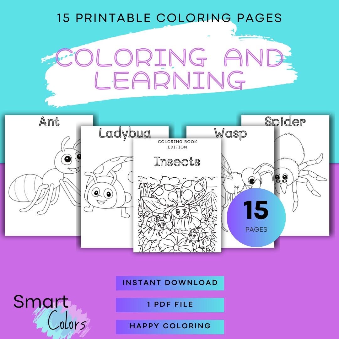15 Insects Coloring Pages, Educational Coloring, Printable Coloring ...