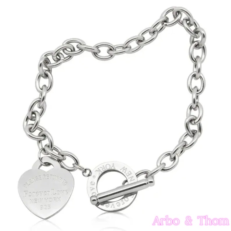 Tiffany Style Heart Bracelet Please Return to Bracelet Heart Bracelet