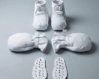 Botines y manoplas de sujeción, plantillas con pinchos extraíbles, plantillas con pinchos para botines, calzado de sujeción para adultos, botines de sujeción de tobillo