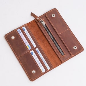 Billetera personalizada mujer, Billeteras para mujer, Billetera para ella, Billetera fina larga, Billetera de piel mujer, Billetera mujer personalizada