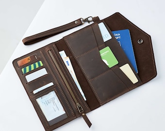 Travel wallet organizer, Travel wallet passport, Leather travel wallet, Document wallet, Leather passport wallet, Travel wallet clutch