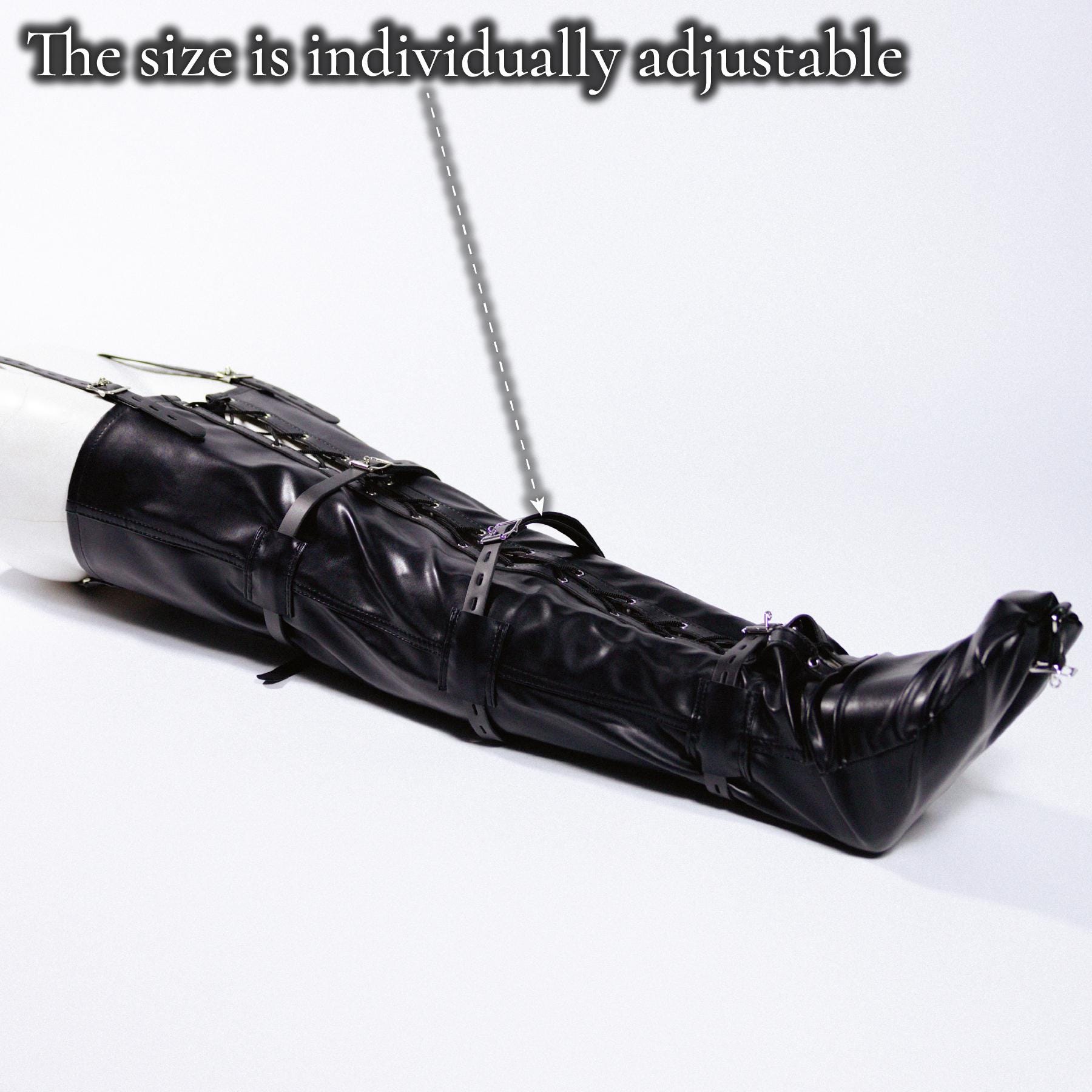 Full Leg Restraint Gear,black Full Leg Harness,faux Leather Leg ...