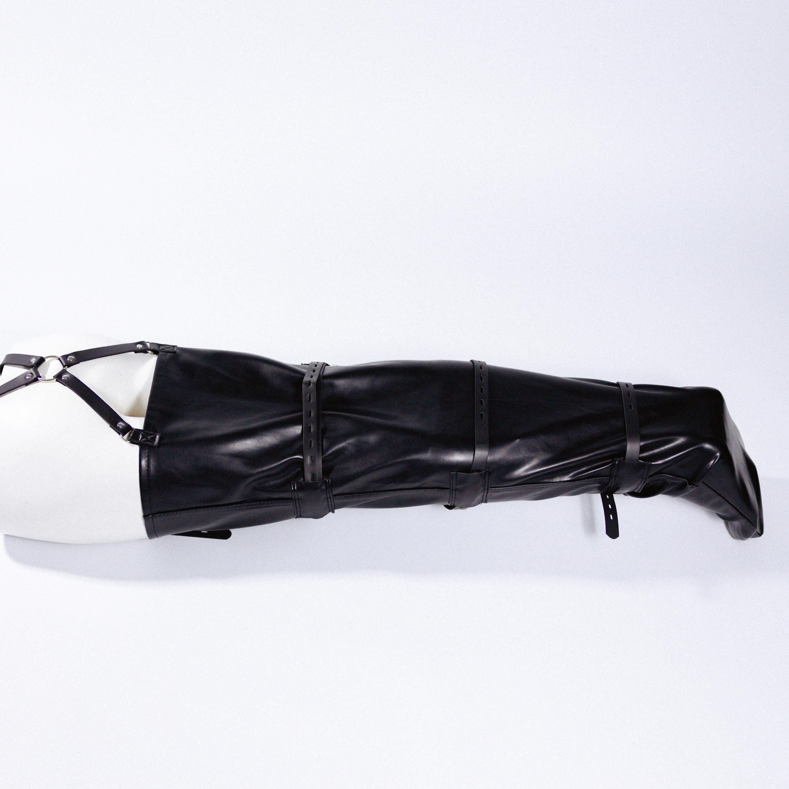 Full Leg Restraint Gear,black Full Leg Harness,faux Leather Leg ...