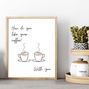 How Do You Like Your Coffee Line Art Digital Wall Print, Coffee Art, Printable Wall Decor, Printable Wall Art, Print Instant Download