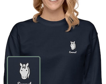 Horse Lovers Sweatshirt, Hobby Horse White, Horse Loss Memorial, 100% Organic Cotton, Vegan And Ethic Sweatshirt