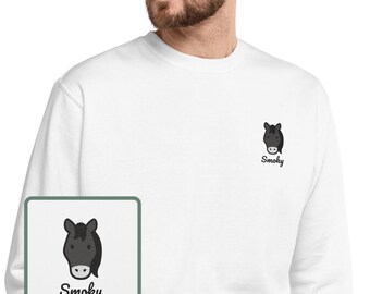 Sweater Horse Lovers, Gray Horse Lover, Horse Loss Memorial, 100% Organic Cotton, Vegan And Ethic Sweatshirt