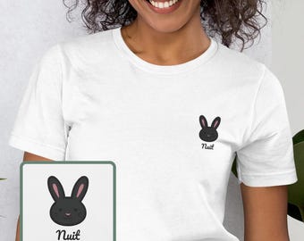Black Rabbit T Shirt, Rabbit Adopt, Rabbit Lovers Present, 100% Organic Cotton, Vegan And Ethic T-Shirt