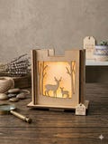 Deer Forest Lantern | Woodland Wood Night Light | Nature Gift for Cabin Home Decor