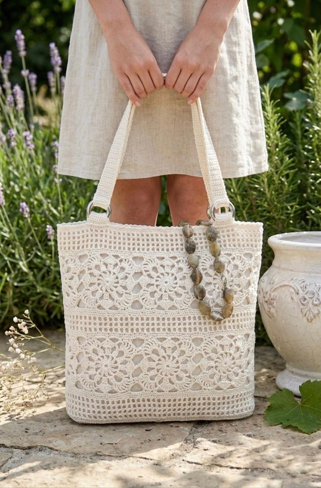 Ismere Crochet Tote Bag Pattern PDF, Lace Market Bag Pattern, Summer Shoulder ...